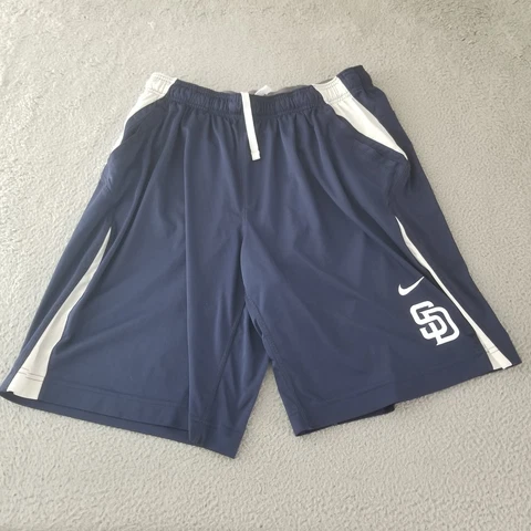 San Diego Padres Nike Shorts Mens Extra Large Navy White MLB Baseball Stretch Cover