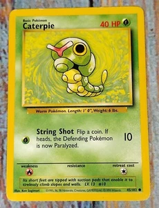 Pokemon Card Caterpie 45/102 Base Set Basic Common 1999 - Picture 1 of 4