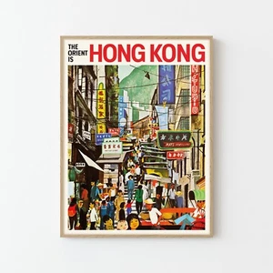 Hong Kong China Vintage Travel Advertising Poster Art Print | Home Decor - Picture 1 of 7