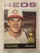 1964 Topps #125 Pete Rose All Star Trophy Rookie Card RC Cincinnati Reds Nice EX