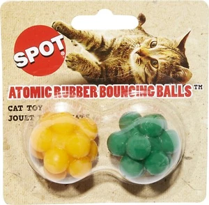 Spot Ethical Atomic Rubber Bouncing Balls Assorted Cat Toy, 2pk - Picture 1 of 8