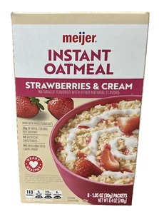 Meijer Erdbeeren & Sahne Instant Haferflocken 8,4 Oz. Heißes Müsli - Bild 1 von 1