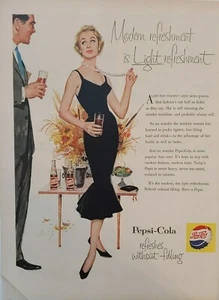 1955 Vintage Pepsi Cola Druck Anzeige, Post WWll - Bild 1 von 1