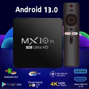 Android 13.0 Smart TV Box 4K HDMI HD 2GB+16GB WIFI Media Stream Player Voice RC - Picture 1 of 11