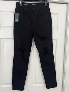 Wild Fable Womens Jeans Black High Rise Skinny Distressed Ripped Sz 8 - NEW - Picture 1 of 11