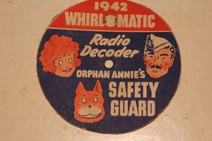Vintage 1942 Whirlomatic Radio Decoder Orphan Annie's Safety Guard Quaker Oats