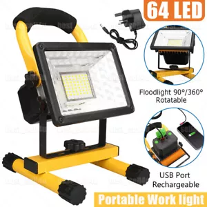 220W LED Rechargeable Cordless Work Site Flood Light Mobile Portable Camp Lamp - Picture 1 of 19