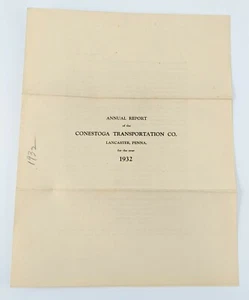 Informe anual Conestoga Transporation Lancaster Pennsylvania 1932 - Imagen 1 de 3