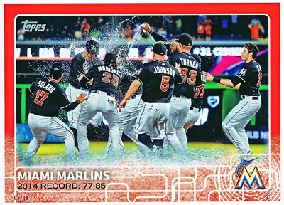 2015 Topps Miami Marlins Red 5x7 Complete 21 Card Team Set All #d (05/10) - Image 1 of 2