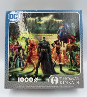 2018 Ceaco Thomas Kinkade 1000 Piece DC Comics The Justice League Puzzle - Image 1 of 4