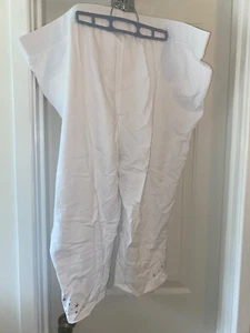 QUACKER FACTORY French Terry Americana Sparkle Crop Pants WHITE  sz 3X - Bild 1 von 3