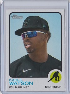 2022 Topps Heritage Minor KAHLIL WATSON Miami Marlins SHORT PRINT