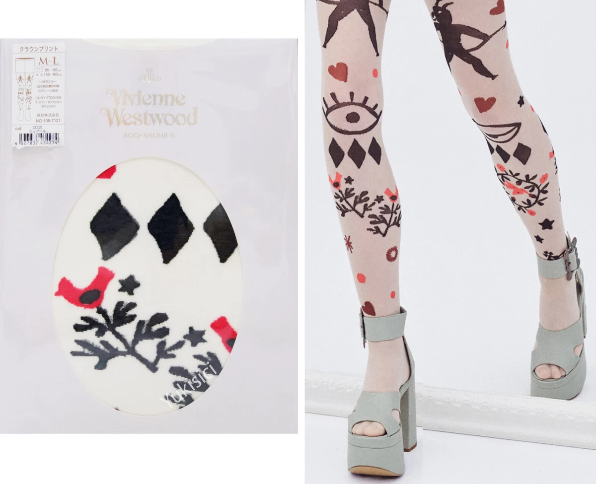 ‧˚₊*̥✧ vivienne westwood tights Vivienne Westwood Tights brand new stencil red x blue size M