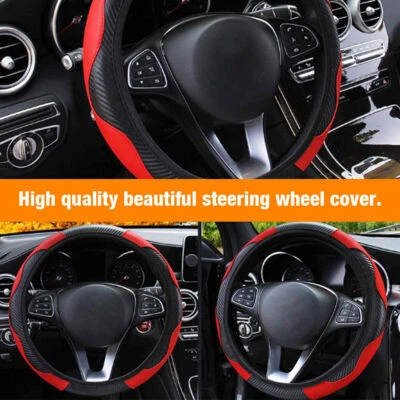Car Faux Leather Steering Wheel Cover Breathable Anti-Slip Wrap For Toyota USA - Изображение 1 из 4