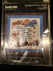 Janlynn Counted Cross Stitch Twinkling Eyes #80-09 10x10 Finished Baby Boy NEW - Picture 1 of 5