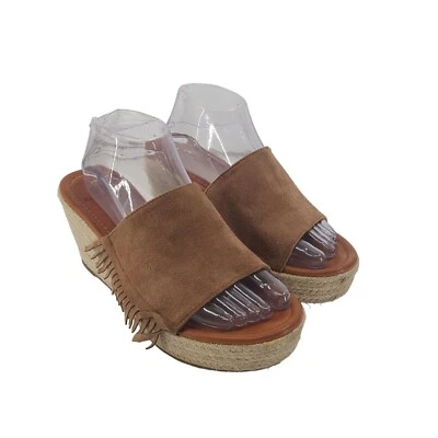 Ruff Hewn Women's Caruson Wedge Espadrille Sandale Open Toe Wedge Sandals Brown - Image 1 of 4