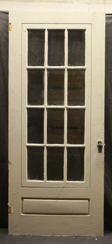 32.5"x80.5" Antique Vintage Wood Wooden Storm Screen Exterior Door Window Glass Cover
