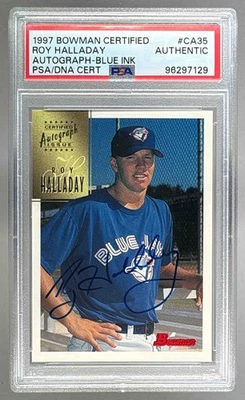 96297129 Roy Halladay 1997 Bowman Certified #CA35 Blue Ink Auto RC PSA AUTH - Image 1 of 3