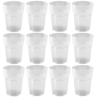 ENGELLAND® ENGELLAND 12 x Hartplastikbecher Party-Becher Gläser Mehrweg 400 ml Weiß
