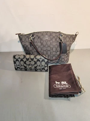 Coach LOT ~ Mini Kelsey Outline Siganture Satchel + Peyton Slim Envelope WALLET - Image 1 of 4