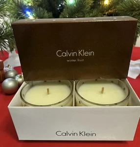 NUEVO Juego de 2 velas perfumadas CALVIN KLEIN fruta de invierno 2,5 oz cada vaso - Imagen 1 de 15