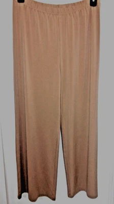 Pantalones Bob Mackie Bronceados Capri Pierna Ancha Líquido Tejido Elástico Talla Mediana Pequeña Foto 1 de 4