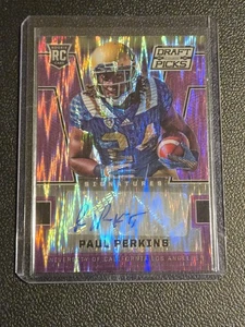2016 Panini Prizm Collegiate Draft Picks Paul Perkins Autografi Viola #/99 - Foto 1 di 2