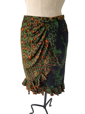 Yves Saint Laurent Womens Skirt Size Small Multicolor Custom Faux Wrap - Image 1 of 4