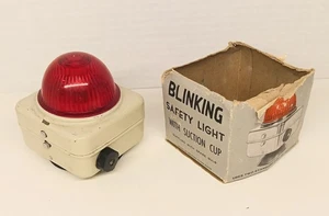 Vintage Metal Blinking Safety Light Suction Cup British Hong Kong With Box - Picture 1 of 6