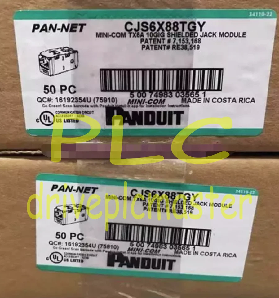 50PCS/Box New CJS6X88TGY Mini-Com TX6A 10GIG Shielded Jack Module #dr - Image 1 of 1