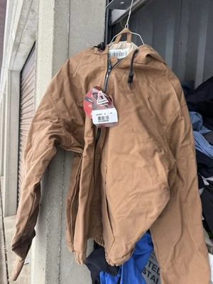 Medium Bulwark Brown Duck FR Jacket Hooded . Reg. NWT free Shipping - Image 1 of 4