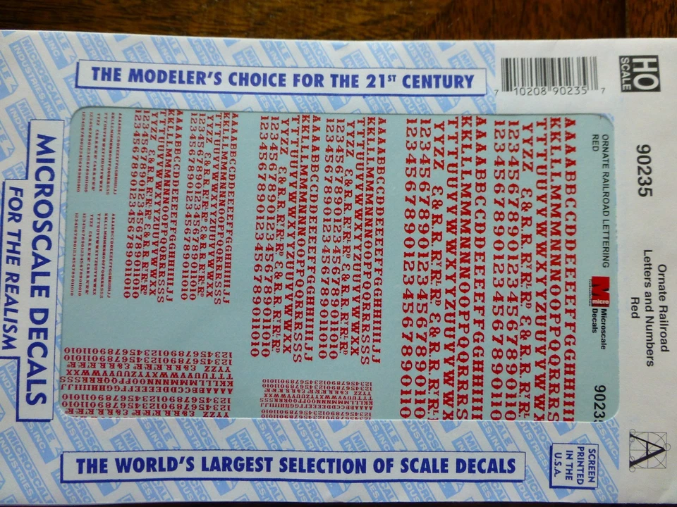 Microscale Decal #90235 Ornate Railroad Letters and Numbers - Red - 1:87 Scale - Image 1 of 1