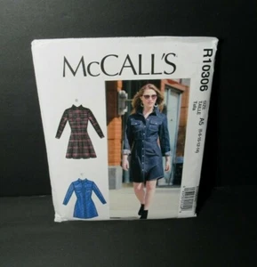 McCalls Schnittmuster R10306 Denim Fit Flare Hemdkleid Größe A5 (6-8-10-12-14) - Bild 1 von 6