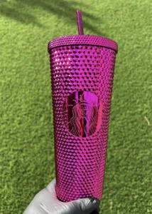 Starbucks Sangria Berry Bling Studded Tumbler Cup 24 oz Holidays 2022 Pink - Picture 1 of 1