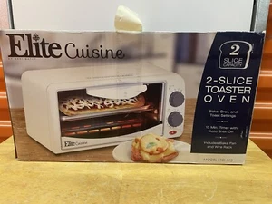 Elite Cuisine ETO-113 Toaster Oven 2 Slice Capacity Bake Pan Wire Rack New - Picture 1 of 4