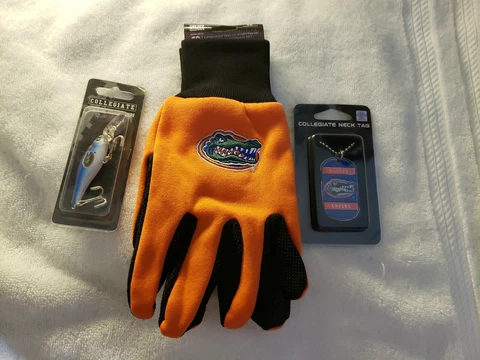 Florida Gators Fishing Lure, Gloves And Dog Tag Cover