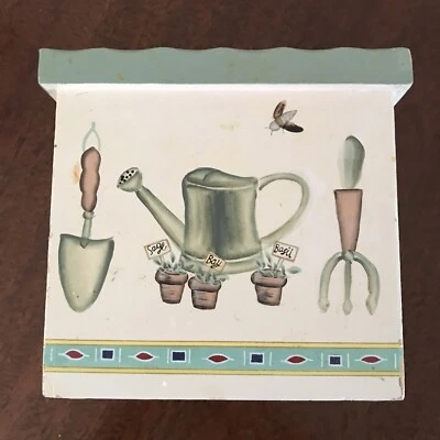 "Caja de velas/utensilios con patas de madera natural Pfaltzgraff 6x6x6,3/4""" Foto 1 de 4