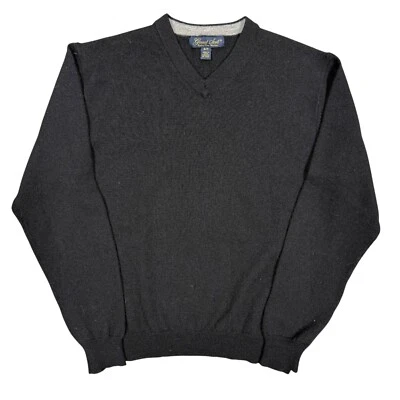 Suéter Garret Scott Extra Fino Lana Merino Cuello en V Ligero Negro Pequeño Foto 1 de 4