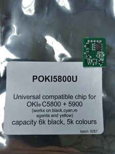 Toner Reset Chips for OKI MFP C5550 C5800 C5900 Black Cyan Magenta Yellow - Picture 1 of 11