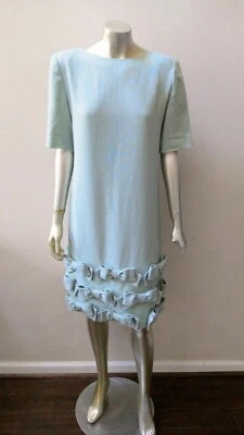 VESTIDO RECTO VINTAGE WILLIAM PEARSON TELA TEJIDA ART DECO GATITO LAZOS talla 8 Foto 1 de 4