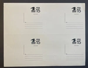 CVUX1 Uncut Unused Sheet of 4 Postal Buddy Cards 15c - Picture 1 of 2