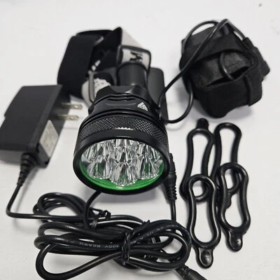 Aleto 7xT6 CREE LED XM-L per luce bicicletta faro nero - Immagine 1 di 4