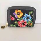 Feiler Vintage Style Wallet Clutch Floral Envelope Black Boho Small Card Holder 