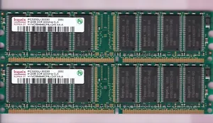 1GB 2x512MB PC3200 HYNIX HYMD564646CP8J-D43 AA-A DDR-400 Ram Memory Kit DDR1 CL3 - Picture 1 of 2