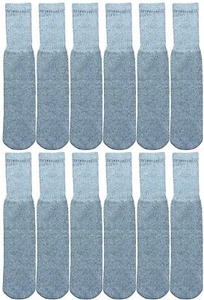 12 Pairs of Yacht & Smith Kids Gray Solid Tube Socks Size 4-6 - Boys Crew Sock - Picture 1 of 3