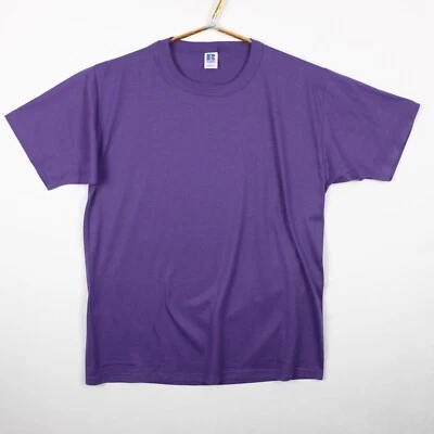 VINTAGE Russell Athletic Adult L Purple Short Sleeve T-Shirt - Image 1 of 4