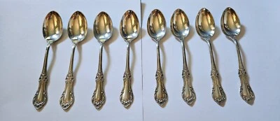 International Sterling Silver Wild Rose Spoons, Oval (8) - Image 1 of 4