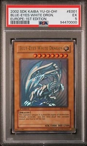 Yu-Gi-Oh Starter Deck Kaiba 1st Edition Blue-Eyes White Dragon SDK E001 PSA 5 - Picture 1 of 2
