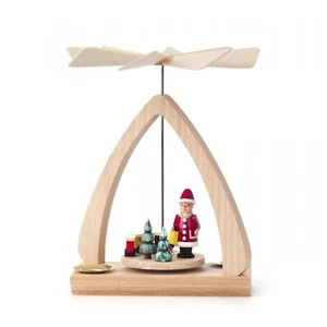Pinnacle Peak Trading Santa con tren madera alemana pirámide de Navidad 6,7 pulgadas - Imagen 1 de 1