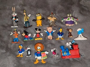 Vintage Small Toys Lot Disney Smurf Snoopy Bugs Bunny Curious George Jungle Book - Picture 1 of 7